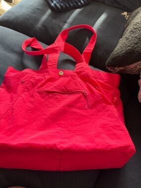 Iris and Rainbow Cinch Side Tote Bag Fuschia Pink